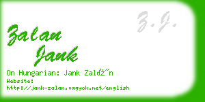 zalan jank business card